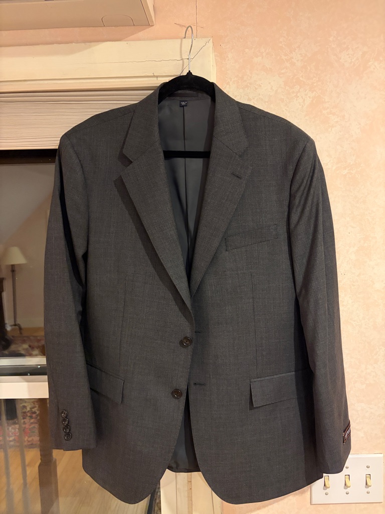 J. Crew Men's Charcoal Gray Two-Button Suit Jacket With Pants